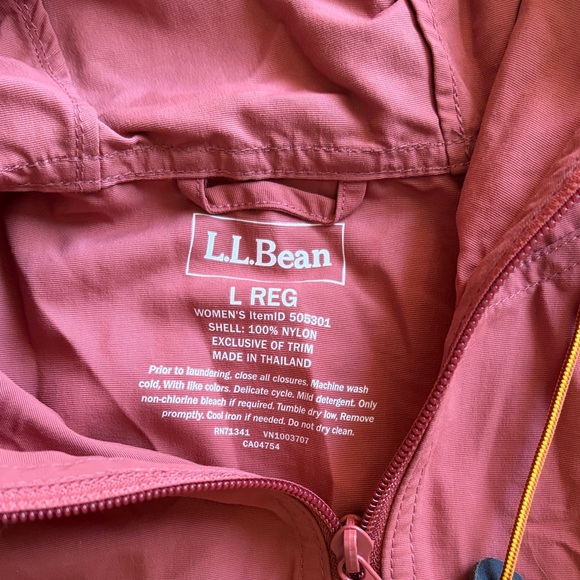 LL Bean Colorblock Anorak Jacket - Rust, Rose, Olive - Picture 5 of 6